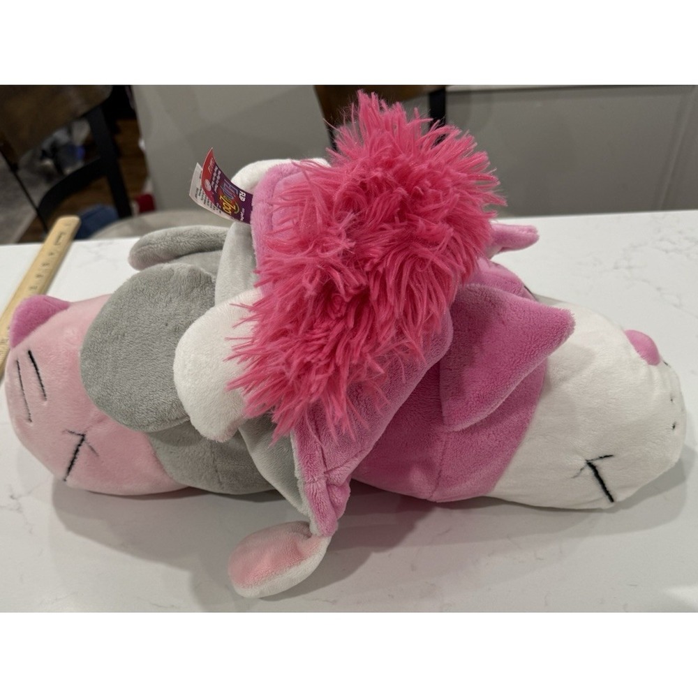 Jay Play Flip A Zoo Stuffed Animal 16" Caleb Cat/ Sawyer Mouse 2in1 Flipazoo EUC